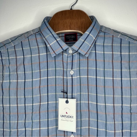 UNTUCKit Other - UNTUCKit Hartley Blue Plaid Long Sleeve Button Up Shirt XXXL